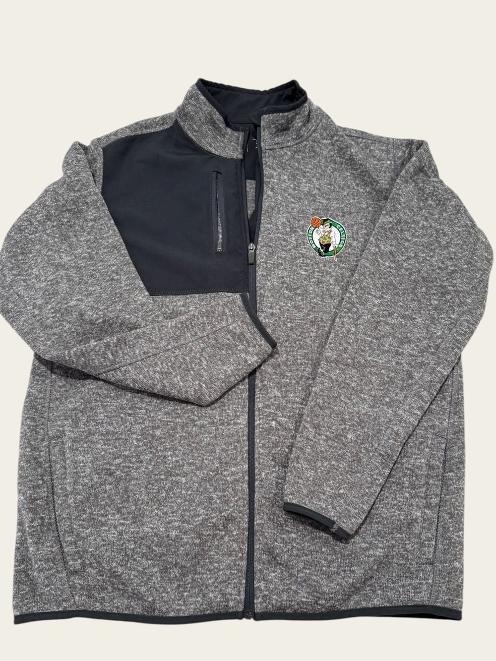 Antigua Boston Celtics Full Zip Jacket Gray Black XL Embroidered Logo